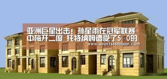 亚洲巨星出击!孙星雨在冠军联赛中梅开二度 托特纳姆遭受了5-0的残酷进攻_6686体育官网(图1) 6686体育官网